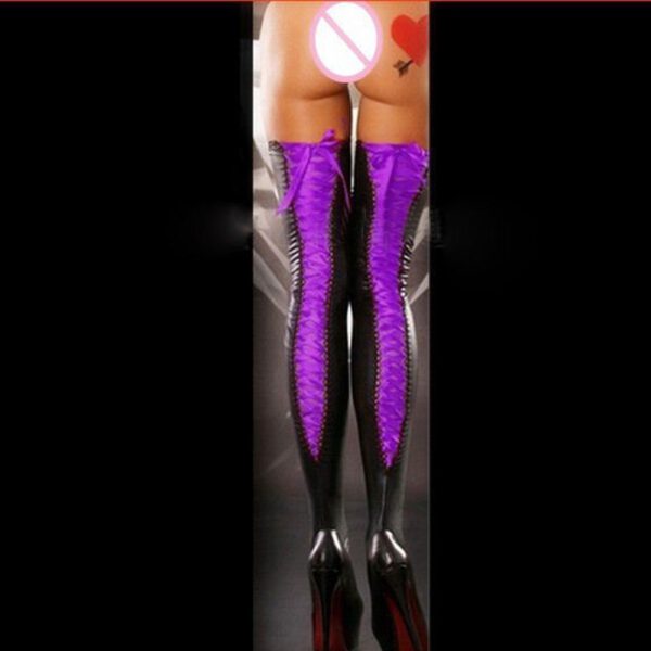 Sexy Club Women Comfortable Thigh-high Stockings Female Leather Lace Bow Long Happy Socks Lady Streetwear Novelty Casual Socks