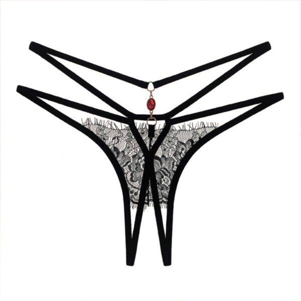 Women's Underpant Lace Cross Open Crotch Panties Perspective Thong Temptation Sexy Underwear Fantastic Low-waist One Size Brief