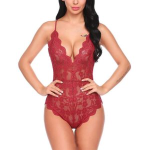 Women's Perspective Jumpsuit Large Size Lace Openwork Bodysuit Sex Lingerie Nightclub Clothing New