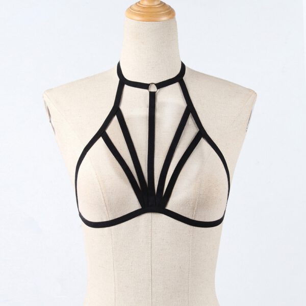 Sexy Women Girl Hollow Out Elastic Cage Bra Bandage Strappy Halter Bra
