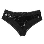 UK-STOCK-Sexy-Panties-for-Women-Femme-Lingerie-Wetlook-Patent-Leather-Lace-Open-Crotch-Hole-V-Back-Mini-Briefs-Ladies-Underwear