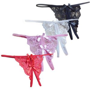 Open Crotch String Thong Chastity Belt Crotchless Panties Men Briefs Sexy Pearl Thong Lingerie Lace-trimmed Crotchless Underwear