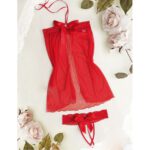 Ladies-Babydoll-Halter-Erotic-Underwear-Red-Bow-Women-Sexy-Lingerie-Sleepwear-Temptation-3-Point-Pajamas-Couple-Underwear-AD