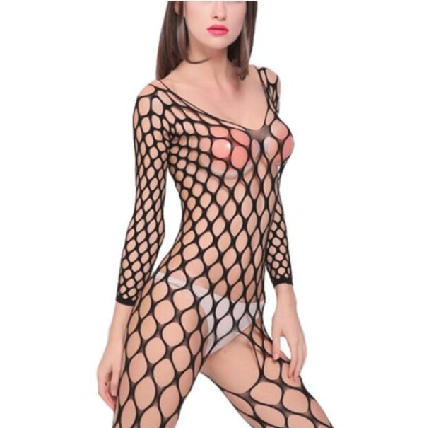 latex catsuit sex Mesh Fishnet Tights Body Suit Stockings Women Erotic Lingerie Sexy Open Crotch Teddies Bodysuits Bodystockings