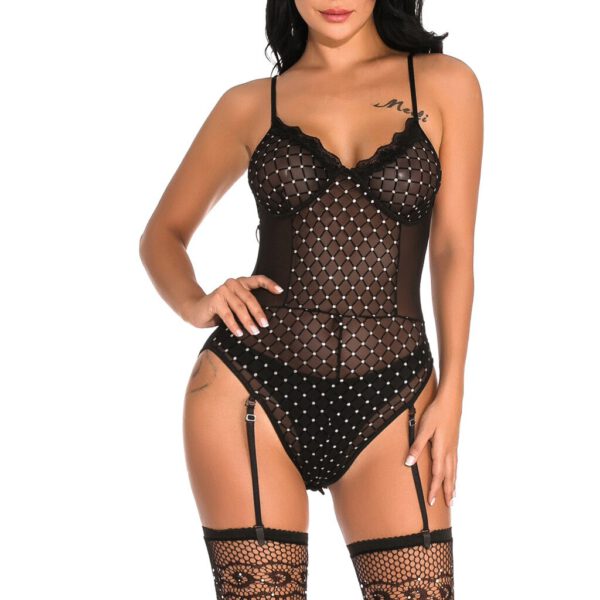 hot sexy costumes sexy underwear sex product lingerie sleepwear Teddies Catsuit Crotchless Chemises Nightgown Negligees+stocking